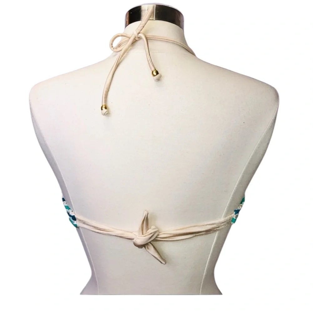 NWT Eberjey Lola Sandy Sea Green/Blue Bikini Top M